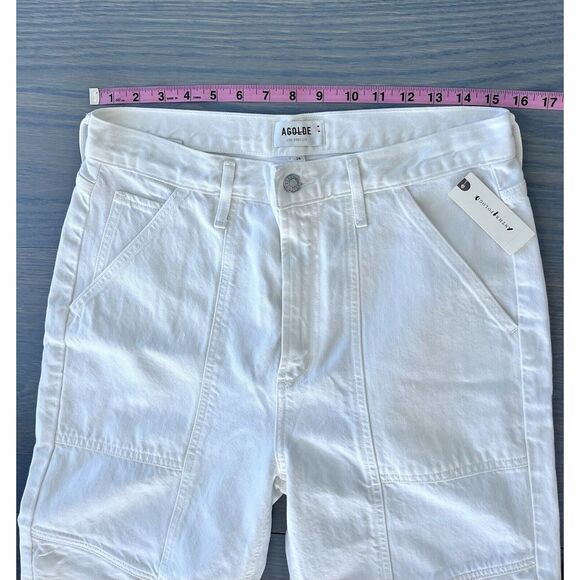Agolde Cooper Relaxed Straight‎ Cargo Jeans Milkshake 28 NWT $228 - Picture 8 of 10
